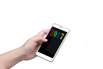 2017 text on smartphone