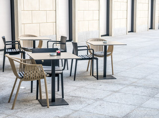 Outdoor chairs and tables