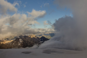 Panoramic view of Elbrus mountain