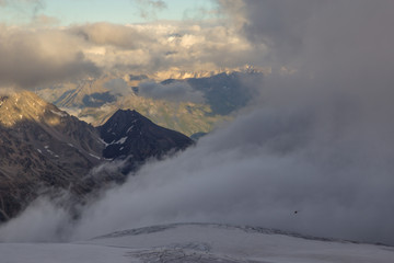 Panoramic view of Elbrus mountain