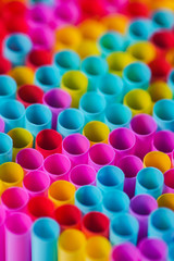 Abstract background from colorful plastic straws
