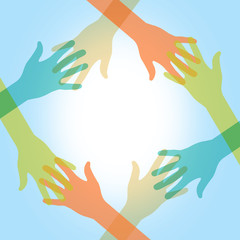 Friendly helping hands Illustration