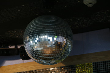 Silver disco mirror ball
