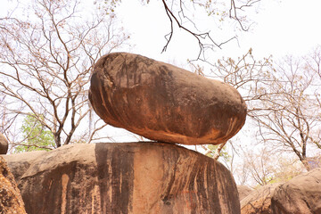 This natural marvel - the Balancing Rock is the example of the eroded volcanic rock formations, the rock balances on the huge base rock by just touching it slightly. 