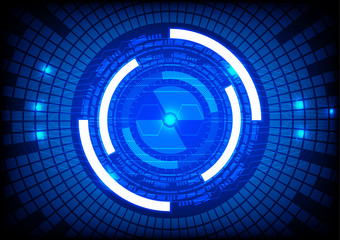 Blue vector tech circle and technology background