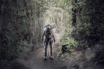 Astronaut in forest