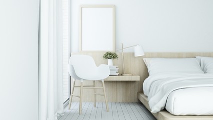 Fototapeta na wymiar The interior minimal living space in condominium - 3D Rendering