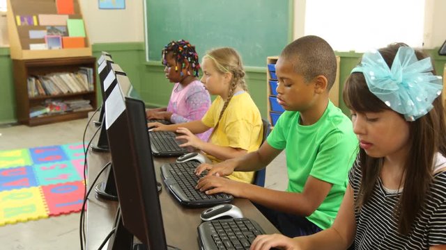 Students working on computers