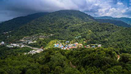 aerial photography at Patong beach in panorama