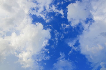 blue sky vivid with cloud and raincloud, art of nature beautiful and copy space for add text