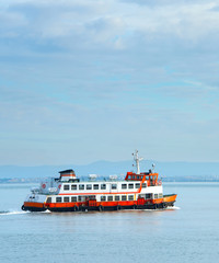 Fototapeta premium Lisbon Almada ferry boat, Portugal