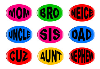Isolated Family Buttons