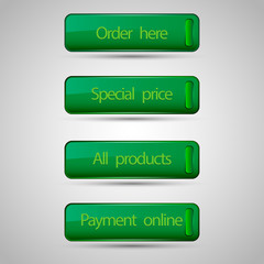 Set of commerce buttons