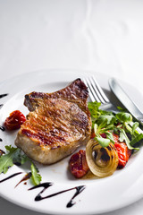 Beef steak with grilled vegetables