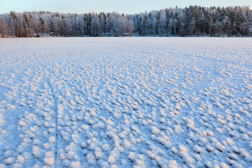 Snow phenomenon frozen lake