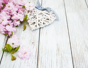 Sakura blossom with heart