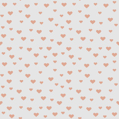 Seamless pattern with hearts in vintage colors