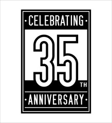 35 years anniversary design template. Vector and illustration.
