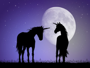 unicorns in the moonlight