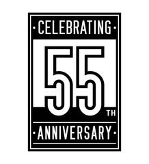 55 years anniversary design template. Vector and illustration.
