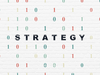 Finance concept: Strategy on wall background