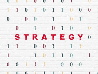Business concept: Strategy on wall background
