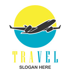 air plane logo, travel world logo with text space for your slogan / tag line, vector illustration