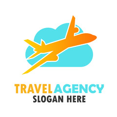 air plane logo, travel world logo with text space for your slogan / tag line, vector illustration