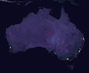 Blick auf Australien in der Nacht - Elements of this image furnished by Nasa © lavizzara