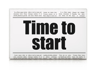 Obraz premium Time concept: newspaper headline Time to Start