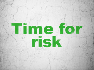 Timeline concept: Time For Risk on wall background