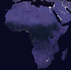 Blick auf Afrika in der Nacht - Elements of this image furnished by Nasa © lavizzara