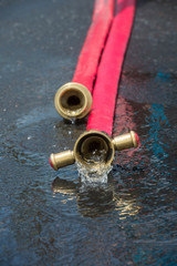 Obraz na płótnie Canvas fire hose and connector
