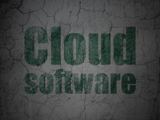 Cloud computing concept: Cloud Software on grunge wall background