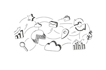 business sketches isolated on a white background