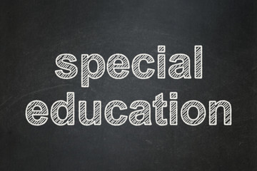 Studying concept: Special Education on chalkboard background