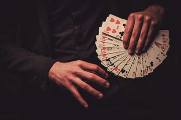 Man showing tricks with cards