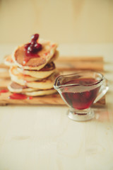 fresh hot pancakes isolated on a white