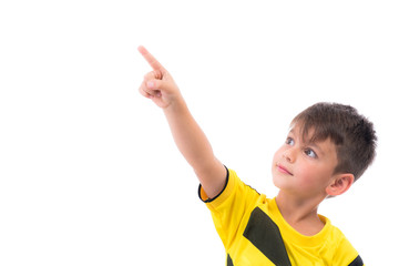 kind zeigt mit dem finger