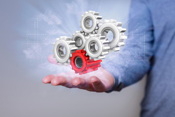 Man Hand Gears Circuit Diagram