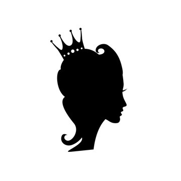 Vector sign queen with crown. Fashion and beauty concept
