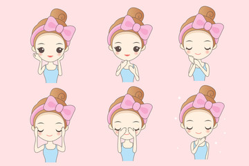 cartoon skin care woman