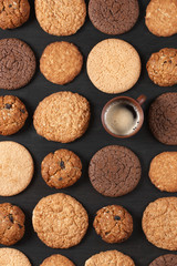 Various cookies and coffee