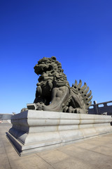 The copper lion sculpture