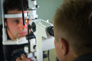 The ophthalmologist conducts the research with the help of various equipment, a contactless...