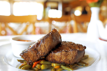 Fresh steak on the table