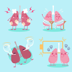 cartoon lungs feel pain