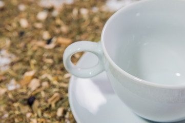 Cup of tea isolated on white background. delicious hot tea on table