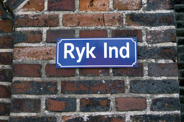 Street sign in Ribe