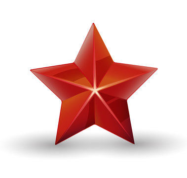 Red star. Vector illustration